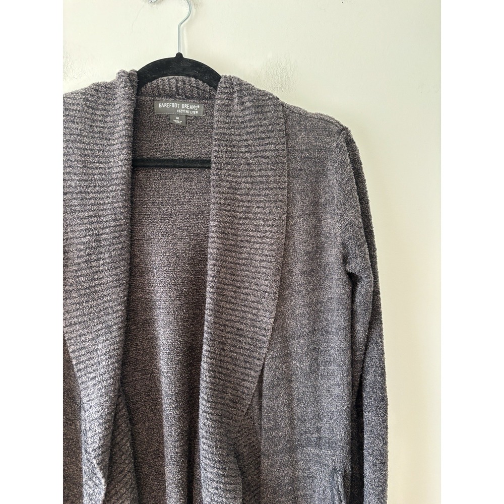 Barefoot Dreams Women's Sweater Cozychic Lite Circle Cardi‎ Wrap Grey Brown Sz M - Picture 10 of 10
